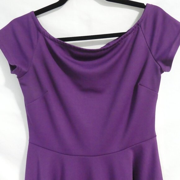 Purple High-Low Scoop Neck Short Sleeve Dress | medium - Picture 9 of 12